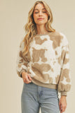 Zoe Animal Print Fur Pullover